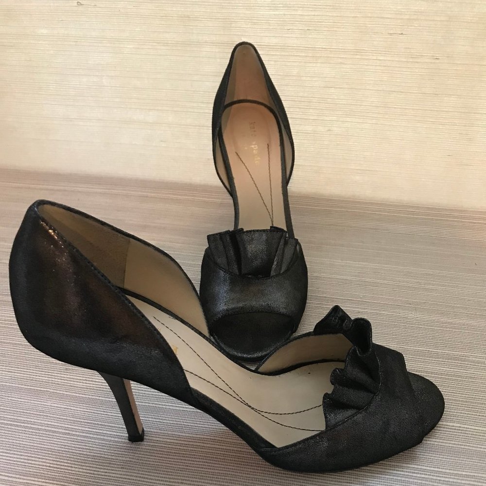 Kate Spade Chrisette Peep-Toe Pump Pewter 8.5